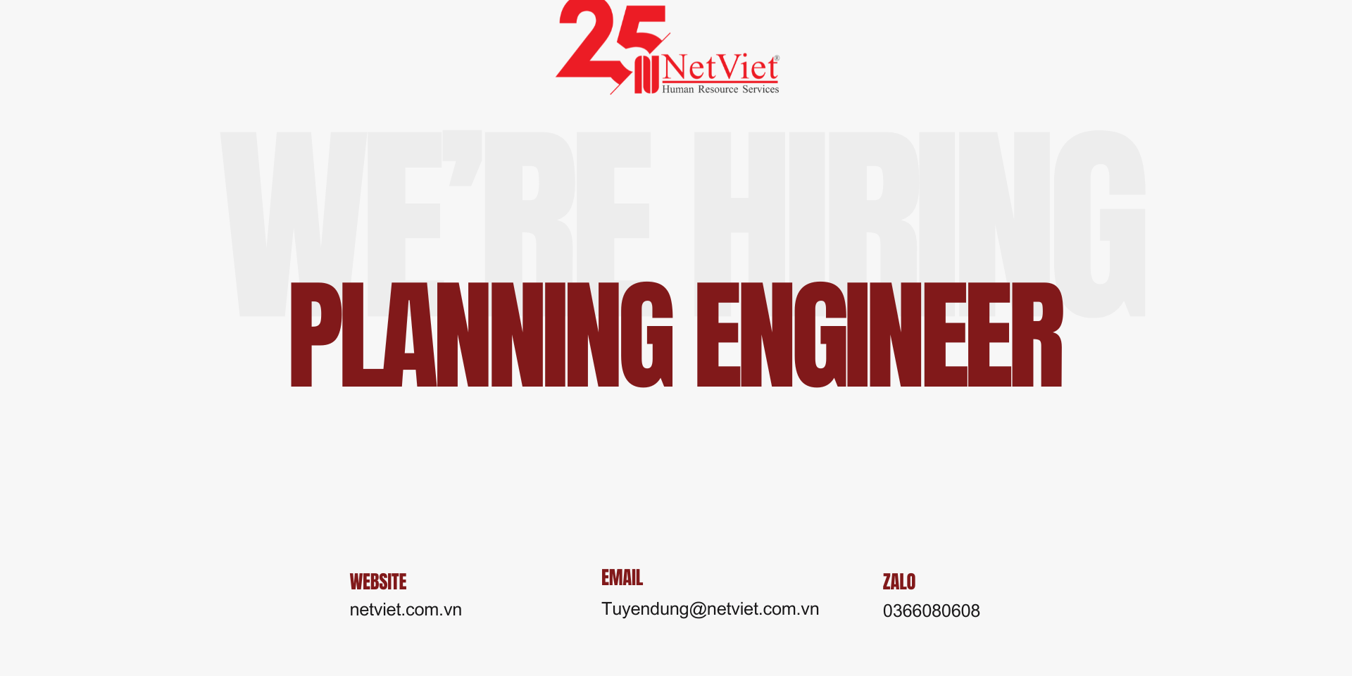 Tuyển dụng Planning Engineer